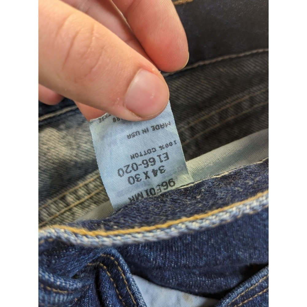 Wrangler Mens 34 x 30 Denim Blue Jeans 100% Cotton Relaxed Fit - Picture 2 of 14